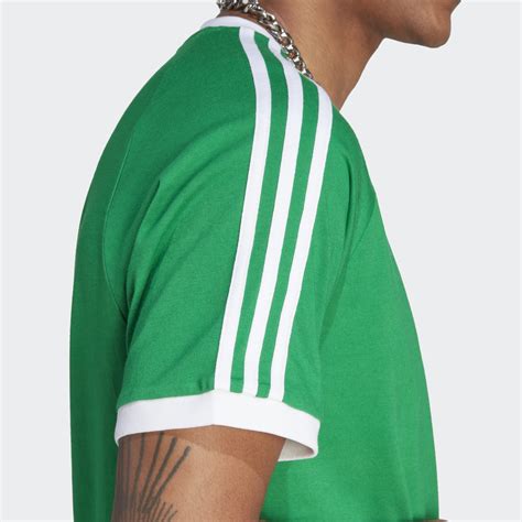 adidas 3-stripes tee t-shirt herren grün vertra|adidas green pinstripe tee.